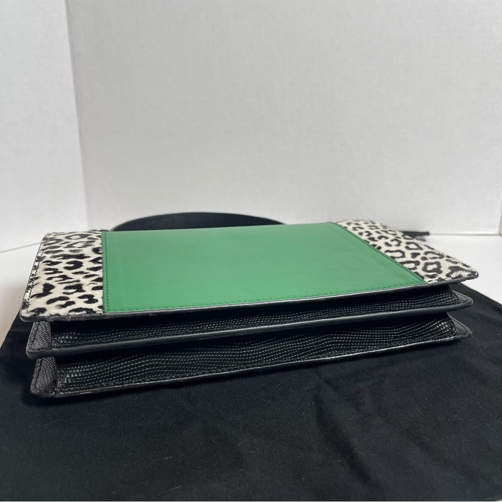 Anine Bing | Green Leather Leopard Printed Handbag - Picture 4 of 8